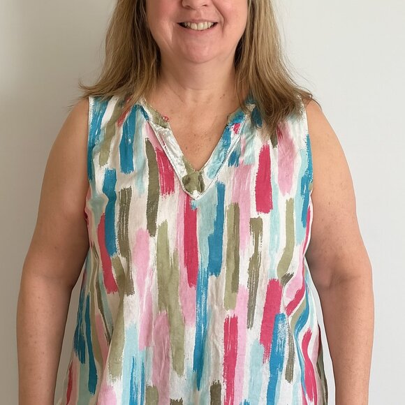 Coral Bay Tank/Tunic with Crochet Detail at Neck and Bottom Size Large E… - Picture 1 of 11